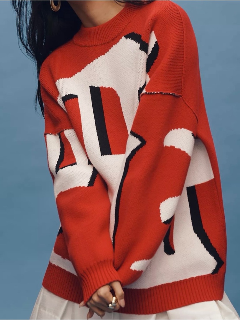 Maeve Oversized Graphic Monogram Sweater - Picture 2 of 7